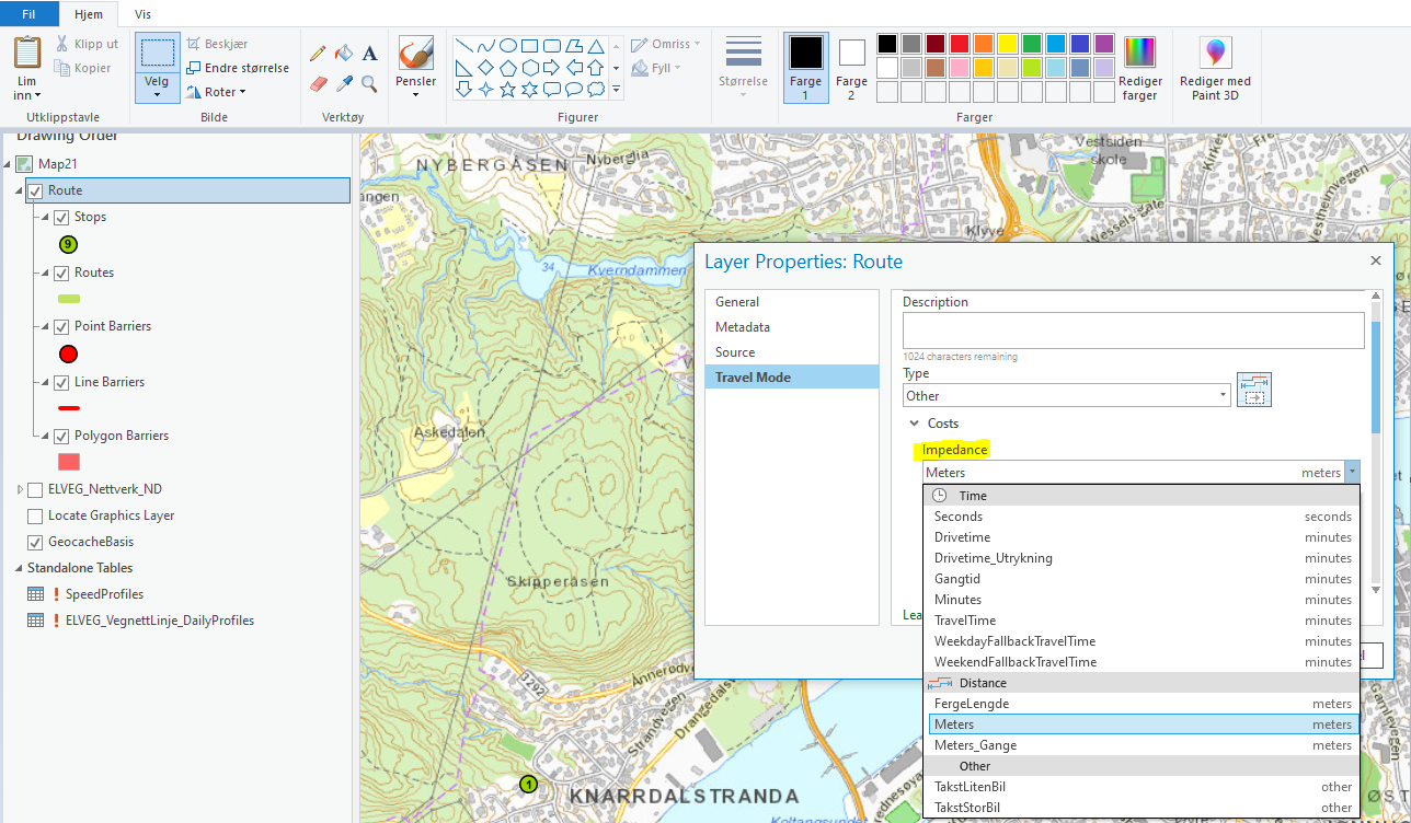 Cost og Impedance i ArcGIS Pro